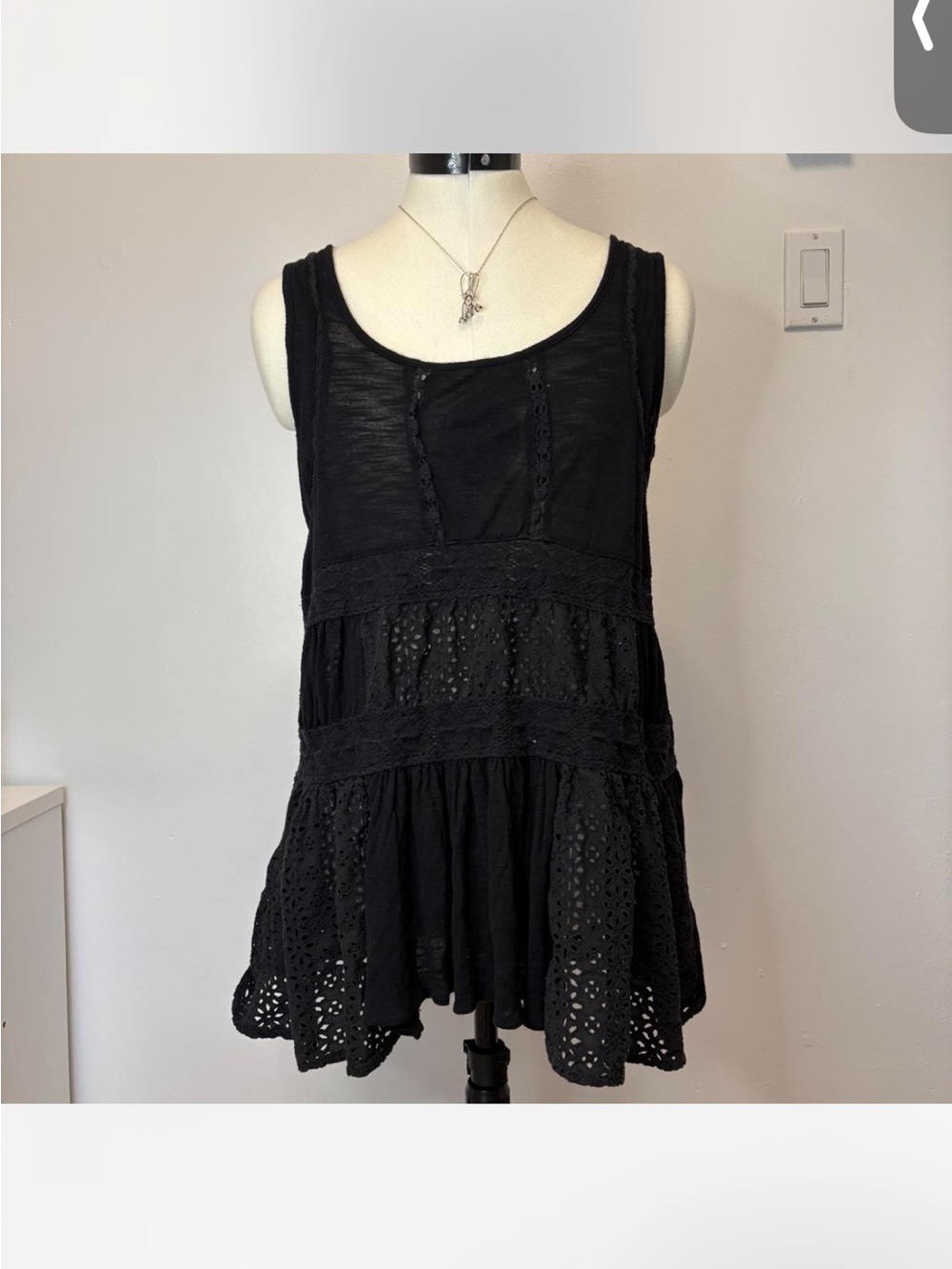 Free people black babydoll tunic/ minidress
